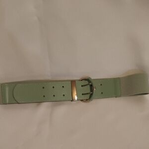 Vince Camuto Green Leather Belt Silver Buckle